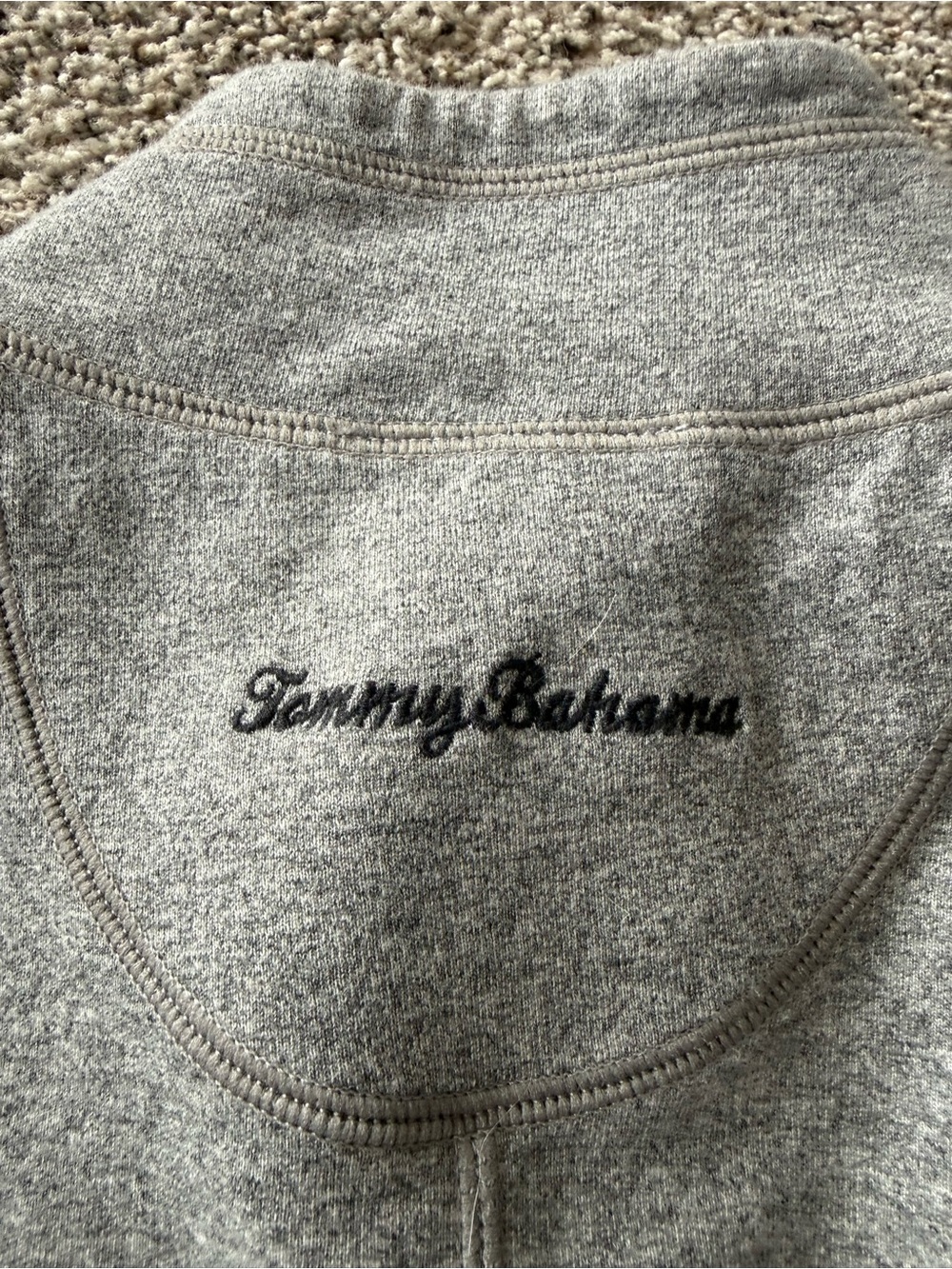 Tommy Bahama reversible Grey Long-Sleeve Quarter-Zip Dress with Black Panels - Picture 8 of 8